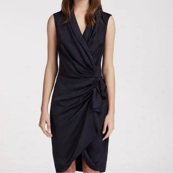 All Saints Dresses & Skirts - All Saints Ruched Cancity Draped Wrap Sleeveless Dress Navy Blue US 4